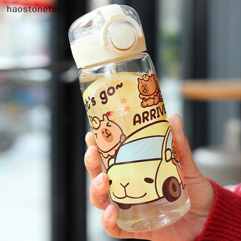 HA Capybara Hoạt Hình 400ml Di Động Dung Tích Lớn Bình Nước Thể Thao Thể Dục Ống Hút Ly Sinh Viên Nhựa Nước n