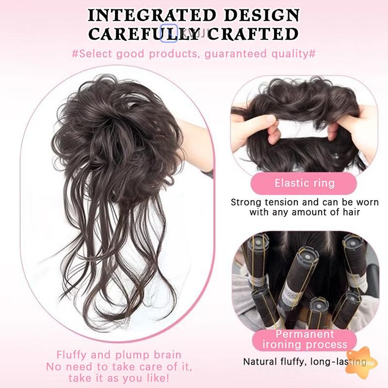 [KvJJL-t] Sợi chịu nhiệt tổng hợp Dây buộc tóc xoăn gợn sóng lộn xộn cho phụ nữ và bé gái Tiệc cưới hàng ngày mới