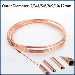 Cuộn dây ống đồng mềm 1-10Meter OD 2 / 3 / 4 / 5 / 6 / 8 / 9 / 10 / 12mm 99,9% Đồng nguyên chất Ống điều hòa làm mát Đồ thủ công DIY