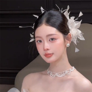 Mới Siêu Cổ Tích Lông Vũ Hoa Rừng Mũ Cưới Cô Dâu Kẹp Tóc