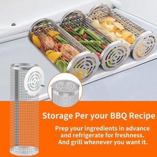 Cán Giỏ Nướng Cho Ngoài Trời Nướng Grate Than Tròn BBQ Giỏ Thép Không Gỉ Lửa Trại Lưới Cắm Trại Dã Ngoại Dụng Cụ Nấu Ăn tái sử dụng đa năng di động dễ vệ sinh an toàn phù hợp dùng cho gia đình căn hộ văn phòng và không gian nhỏ