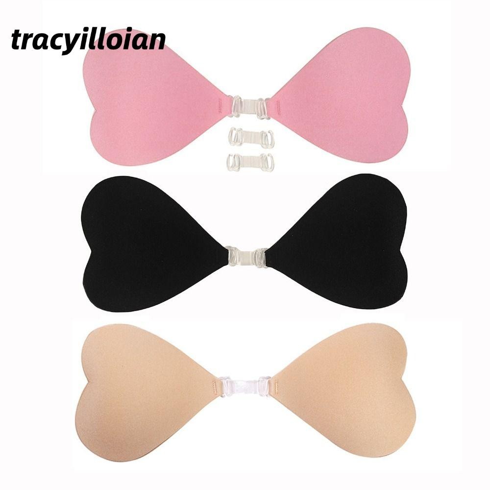 Miếng dán ngực TRACEILLOIAN vô hình, áo dán liền mạch mỏng hình trái tim, không rơi, tập hợp cho ngực nhỏ, dùng cho váy cưới hàng ngày