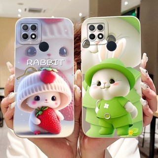 Dành Cho OPPO A15 A15S CPH2179 CPH2185 Vỏ Hoạt Hình Mèo Thỏ Dễ Thương Mới OppoA15 A15S Vỏ Điện Thoại Silicon Mềm Bảo Vệ Ống Kính
