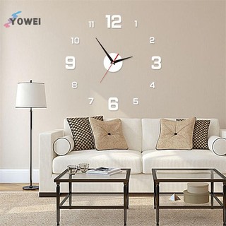 YOWEI DIY Đồng Hồ Treo Tường Cho Văn Phòng Gia Đình Không Khung Hiện Đại 3D Đồng Hồ Treo Tường Gương Dán Thiết Kế Phòng Khách Sạn Trang Trí Trường Học VN