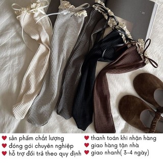 Tất Ren Nơ Trắng Dài Cổ Cao Phong Cách Lolita Tiểu Thư Coquette Timo T84