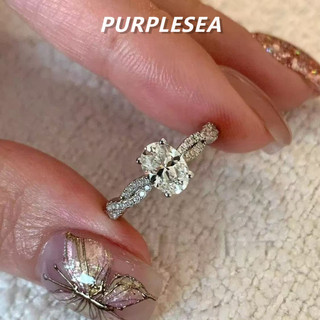 Nhẫn Bạc Nữ Kim Cương Lớn Hình Bầu Dục Điều Chỉnh được Nhẫn Nữ Micro Lát Zircon Xoắn Vòng Xoắn Ốc Sang Trọng Cao Cấp