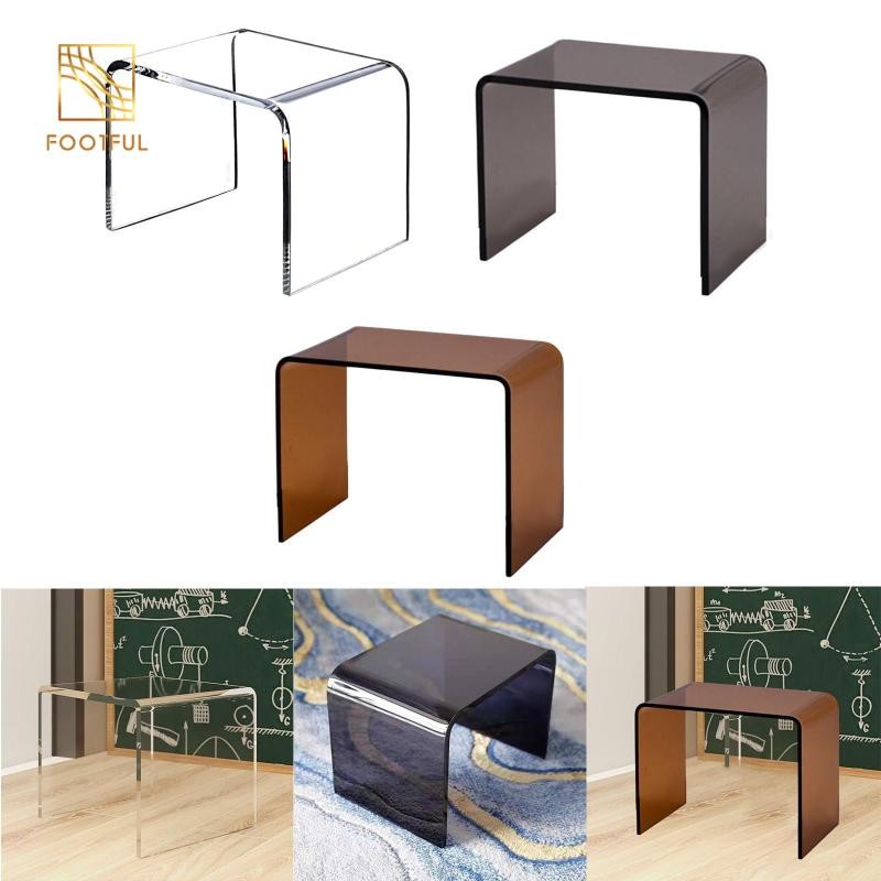 Footful  Bàn bên cạnh Acrylic Bàn đầu giường Hình chữ U Hình chữ nhật trong suốt Bàn trà Acrylic