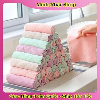 [1 chiếc] Khăn Lau Bếp 2 Mặt Đa Năng Dày Dặn Siêu Thấm - Lau Bát Đĩa, Bàn Ghế
