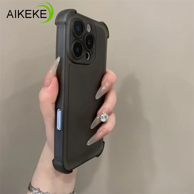 Ốp Điện Thoại Ice Mist Cho Samsung Galaxy S25 Edge S24 S23 S22 Plus Ultra S21 FE 5G 4G Matte Ốp Lưng Dễ Thương Sang Trọng Kinh Doanh Đơn Giản Túi Khí Mềm Vỏ Chống Sốc