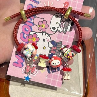 Kitty Cartoon KT Cat Apple Oil Vòng tay đính cườm nữ