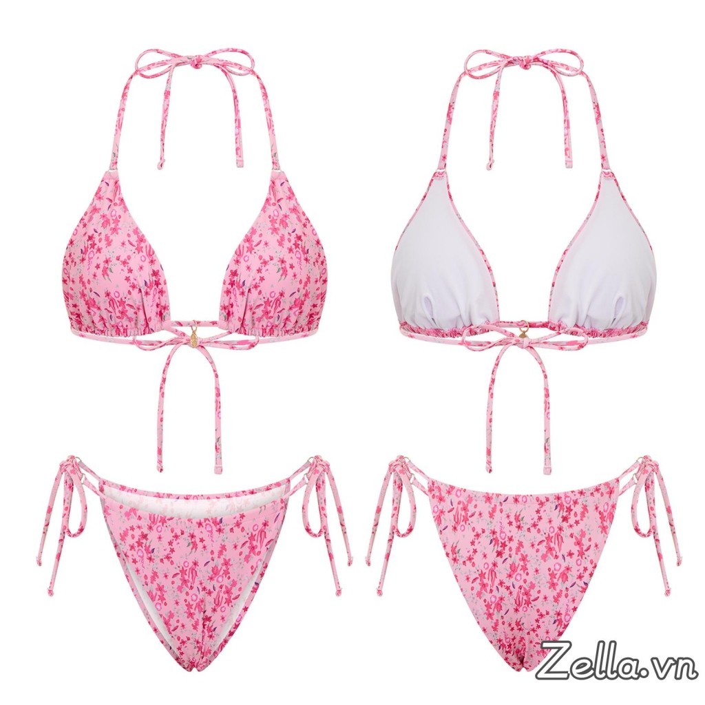 Bộ Bikini in hoa dành cho nữ - Đồ bơi dây thời trang 2 mảnh mùa hè