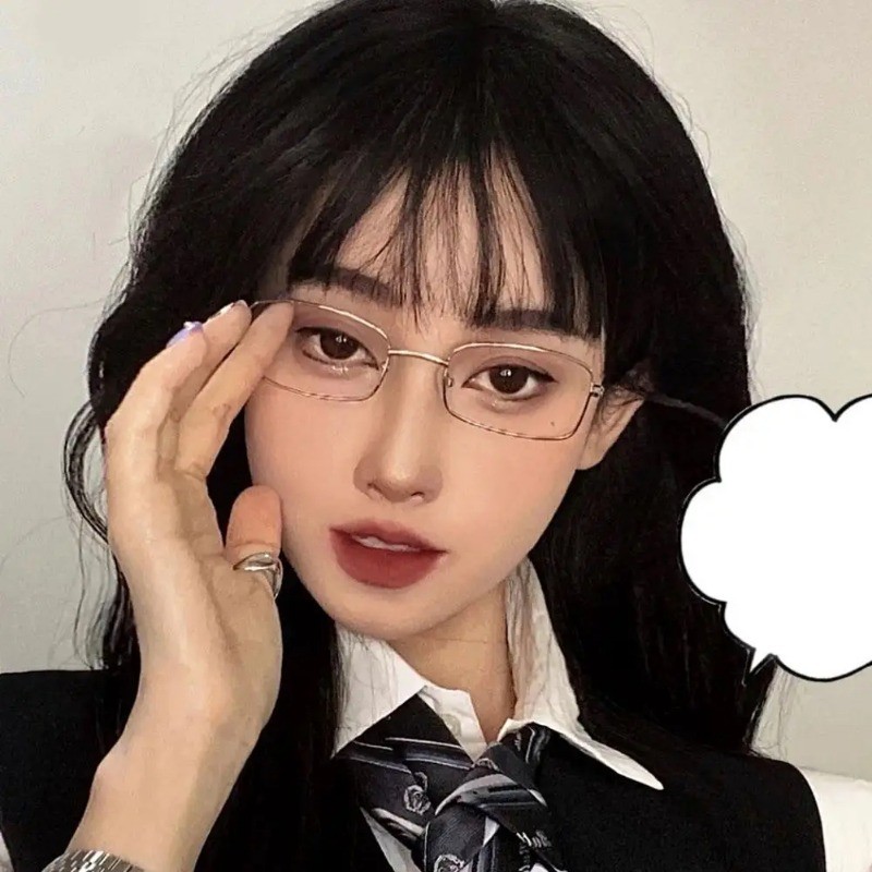Kính khung kim loại cổ điển thời trang Ống kính trong suốt Khung hẹp Unisex Phụ kiện thời trang