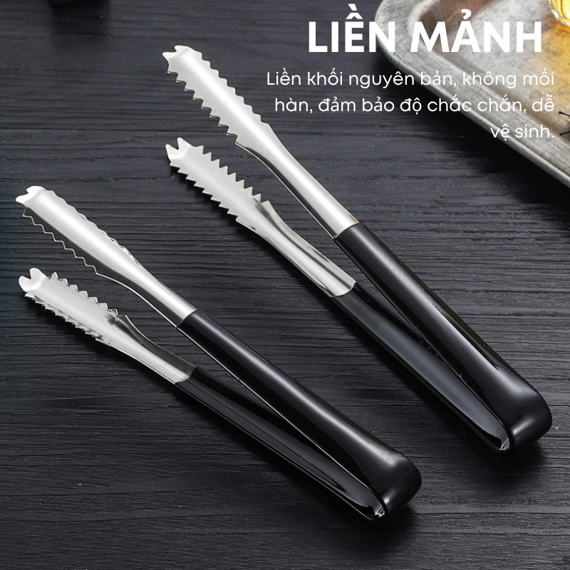 Kẹp Gắp Inox Liền Khối Tay cầm PVC Chống Nóng 15/18/21cm - Gắp Đá, Đồ Nướng, Salad Cho Gia Đình, Quán Ăn, Nhà Hàng | 301