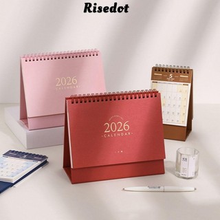 Lịch để bàn RISEDOT 2026, Lịch Mini trang trí máy tính để bàn di động, Quà tặng kế hoạch lịch trình cuộn dây sáng tạo