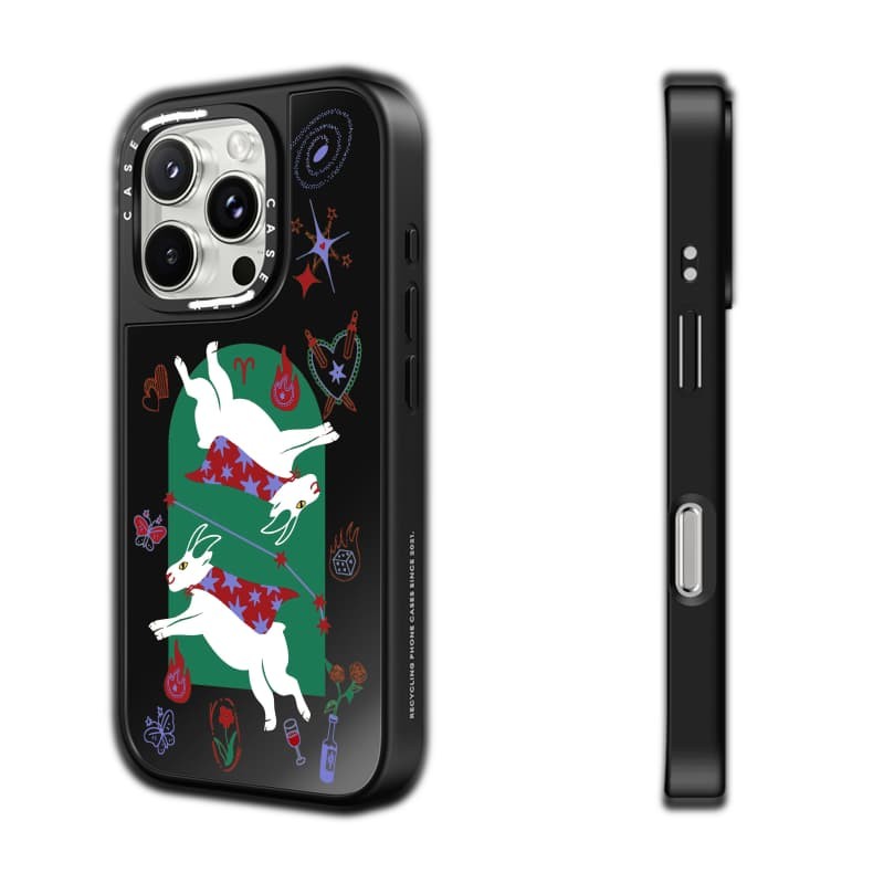 CASECASE X Bộ sưu tập Tử vi Bạch Dương Vỏ hút từ tính Vỏ IPhone Gương đen & bạc IPhone 16 15 14 13 12 Pro Max Plus Ốp lưng cứng có hộp khắc logo
