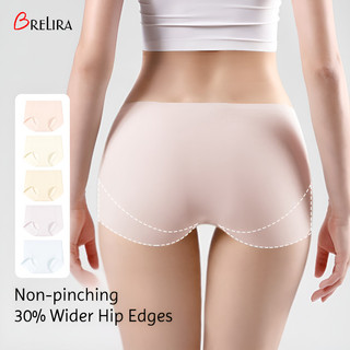 『 Brelira 』 Đồ lót axit Hyaluronic quần lót liền mạch bằng lụa băng 10A da sữa kháng khuẩn không để lại thoáng khí làm mát mùa hè