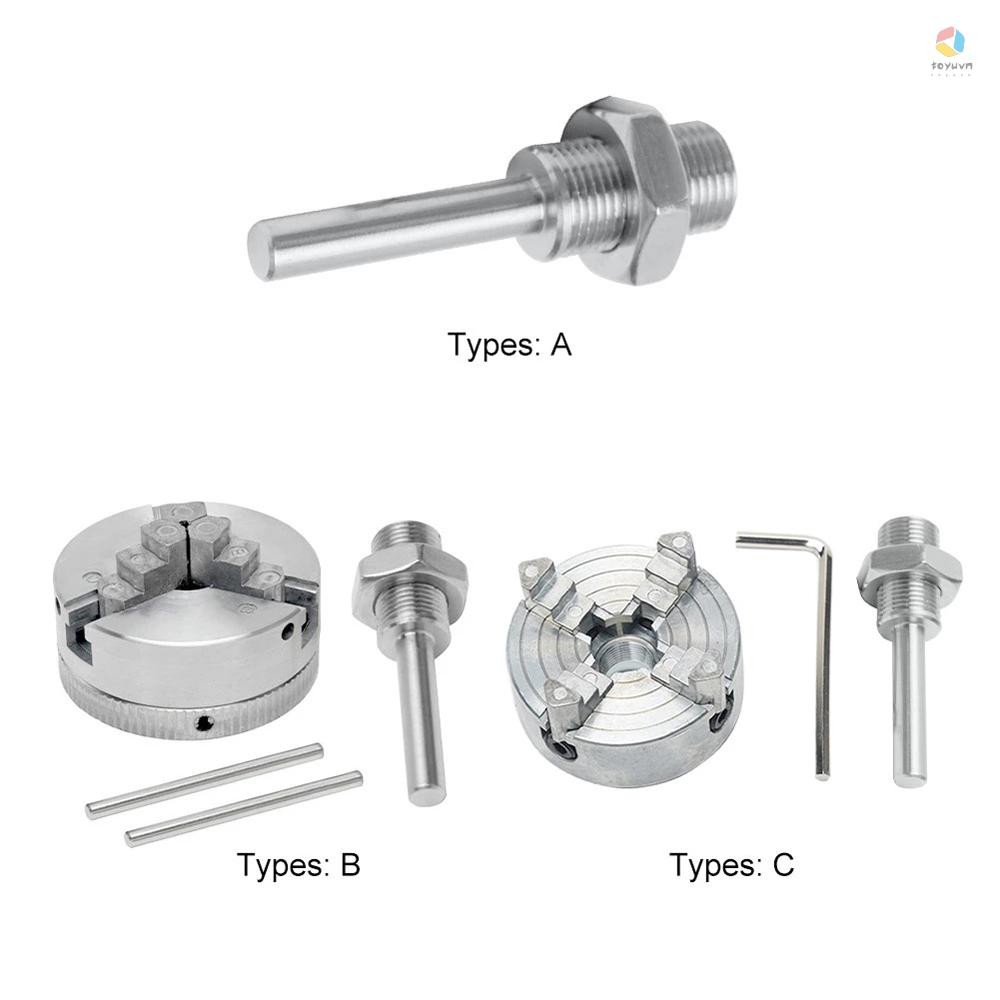 Hợp kim kẽm 4-Jaw Chuck Thanh kết nối Tự định tâm Gỗ Xoay Chuck Phụ kiện kẹp tùy chọn cho máy tiện kim loại Mini
