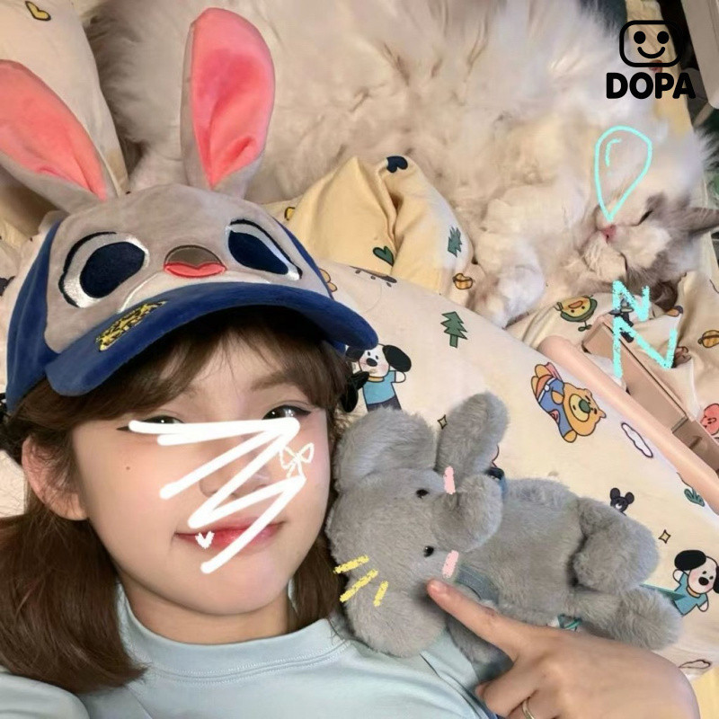 Giao hàng nhanh Mũ bóng chày cosplay Judy Nick Mũ thỏ Judy hoạt hình Mũ động vật điên Mùa thu đông Mũ tai mèo và mỏ vịt