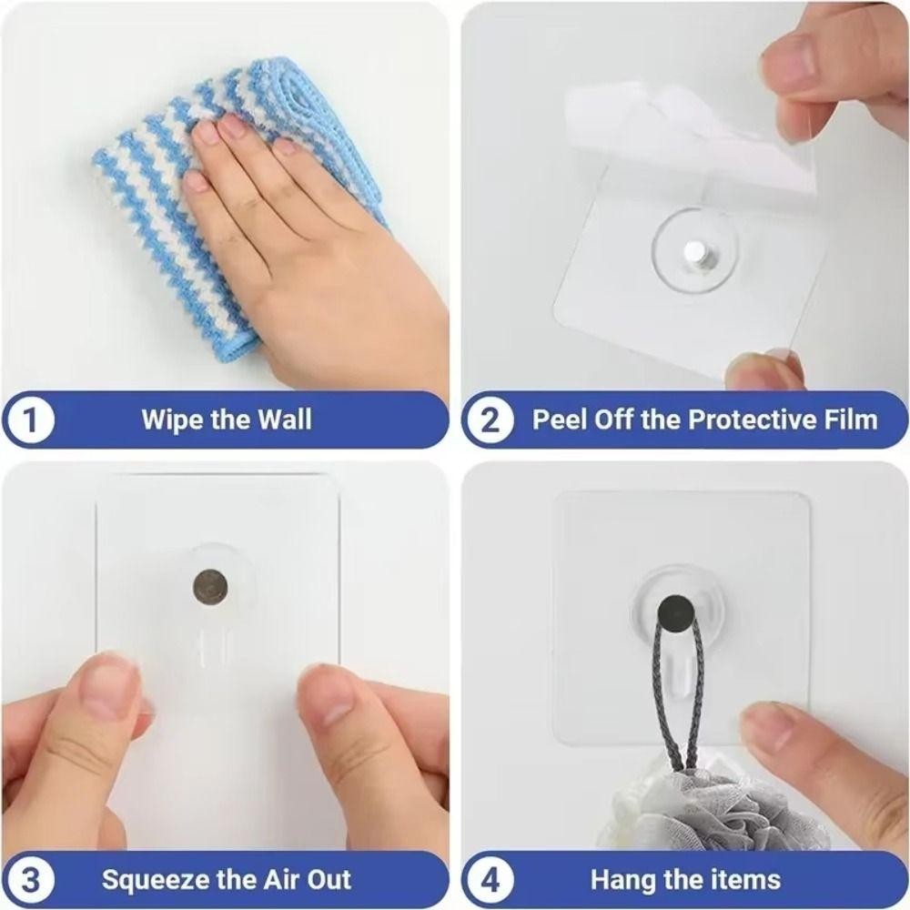 Móc khung ảnh có giá rẻ 10-50 chiếc, Móc tự dính chống nước trong suốt, Giá treo hình ảnh dính chắc chắn không cần khoan cho đồng hồ khung ảnh