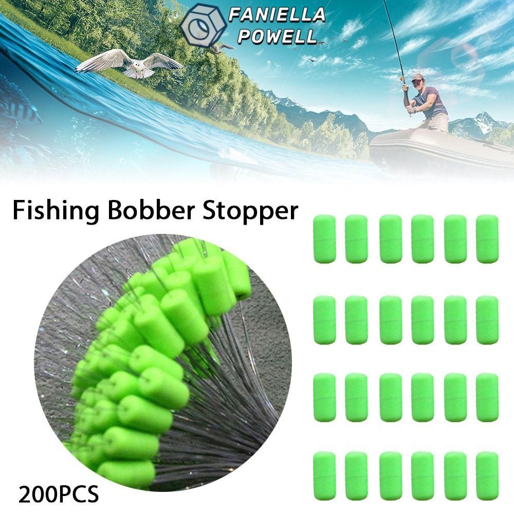 FANIELLAPOWELL 200 Chiếc Đậu Cao Su, Dòng Giải Quyết Phụ Kiện Câu Cá Xanh Bobber Chặn, Phao Mềm Cung Cấp Câu Cá Không Gian Đậu Hồ Sông Biển