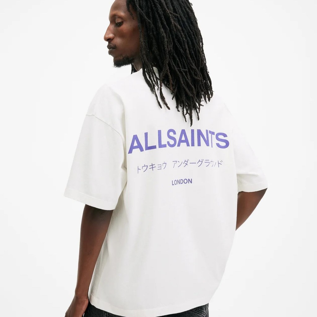 ALLSAINTS In Chữ Dạo Phố Áo Thun Tay Ngắn Mùa Hè Rời Áo tee Thường Ngày
