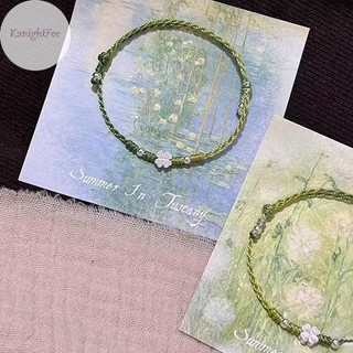 K2nightFee Xanh Lá Bốn Lá Cỏ Ba Lá Handmade Dây Vòng Tay Tinh Tế May Mắn Lắc Tay Trang Sức Quà Tặng VN