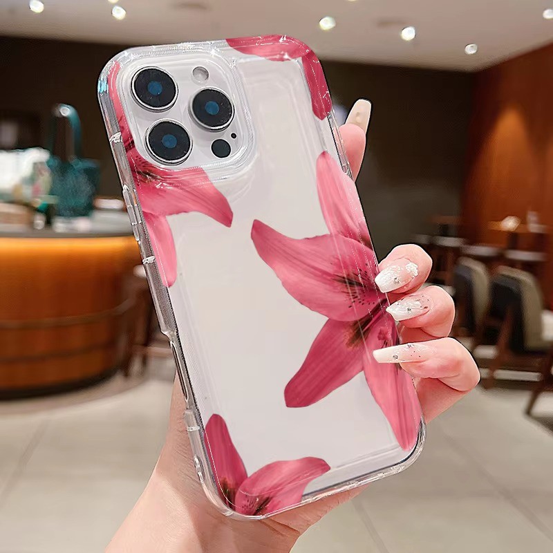 Cho iPhone 11 16 15 Pro Max 16e 14 11 12 13 15 Pro XR XS Max X 7 8 Plus SE2022 Hoa Dừa In Hình Trong Suốt Silicon Mềm Chống Sốc