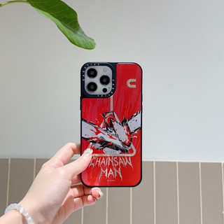 Ốp lưng gương Chainsaw Man Pochita cho iPhone 16 15 14 13 12 11 Pro Max X XSMax XR chống sốc