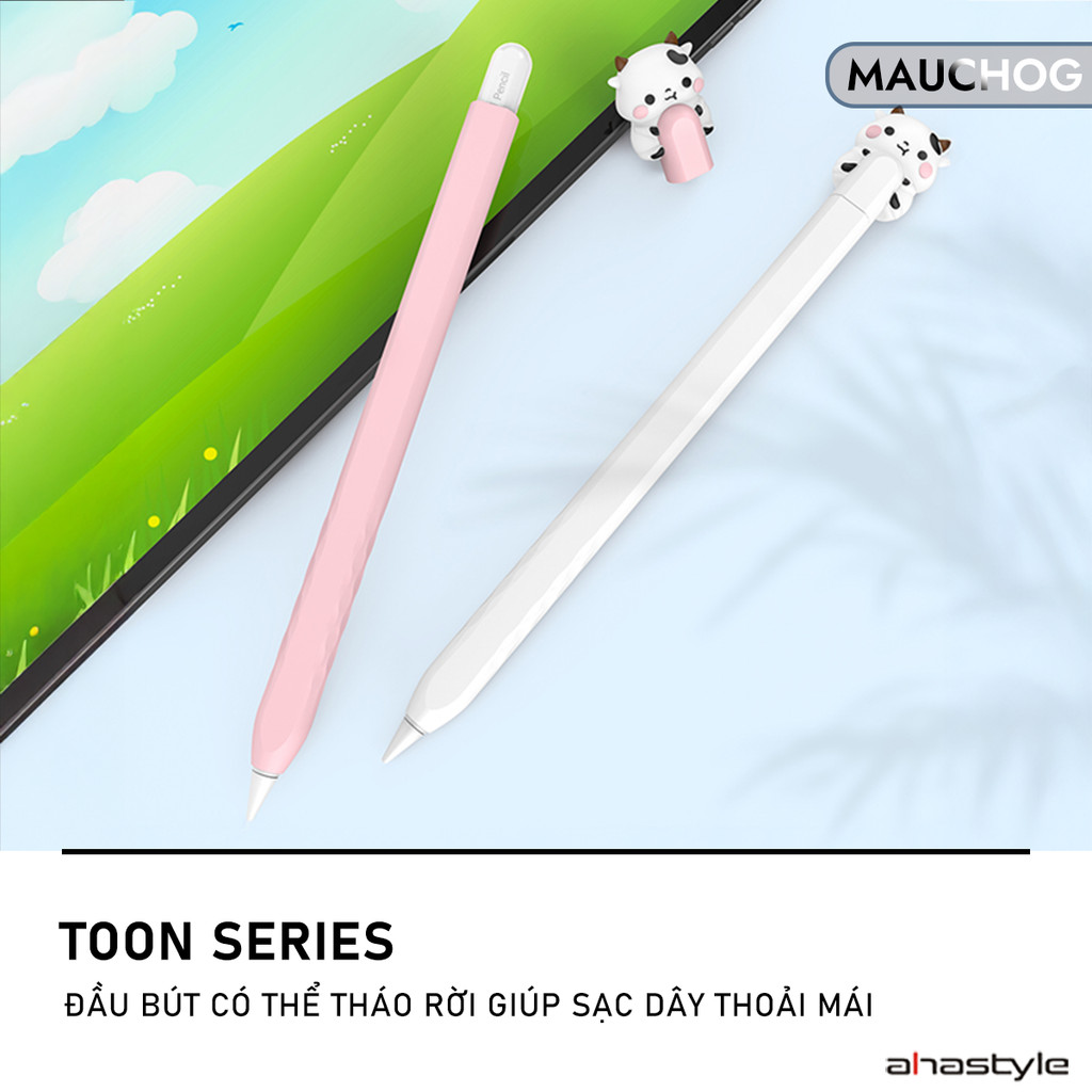 Vỏ Bao Ốp Silicon Case Ahastyle Hình Thú Dễ Thương Chống Trơn Trượt Cho Bút Cảm Ứng Apple Pencil 2 1