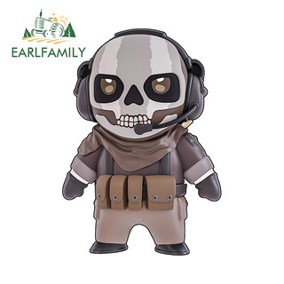 EARLFAMILY Skeleton Hình Dán Xe Hơi Cá Tính Chống Trầy Xước Decal Thích Hợp Cho Xe Máy Ván Trượt Laptop Phía Sau Kính Chắn Gió