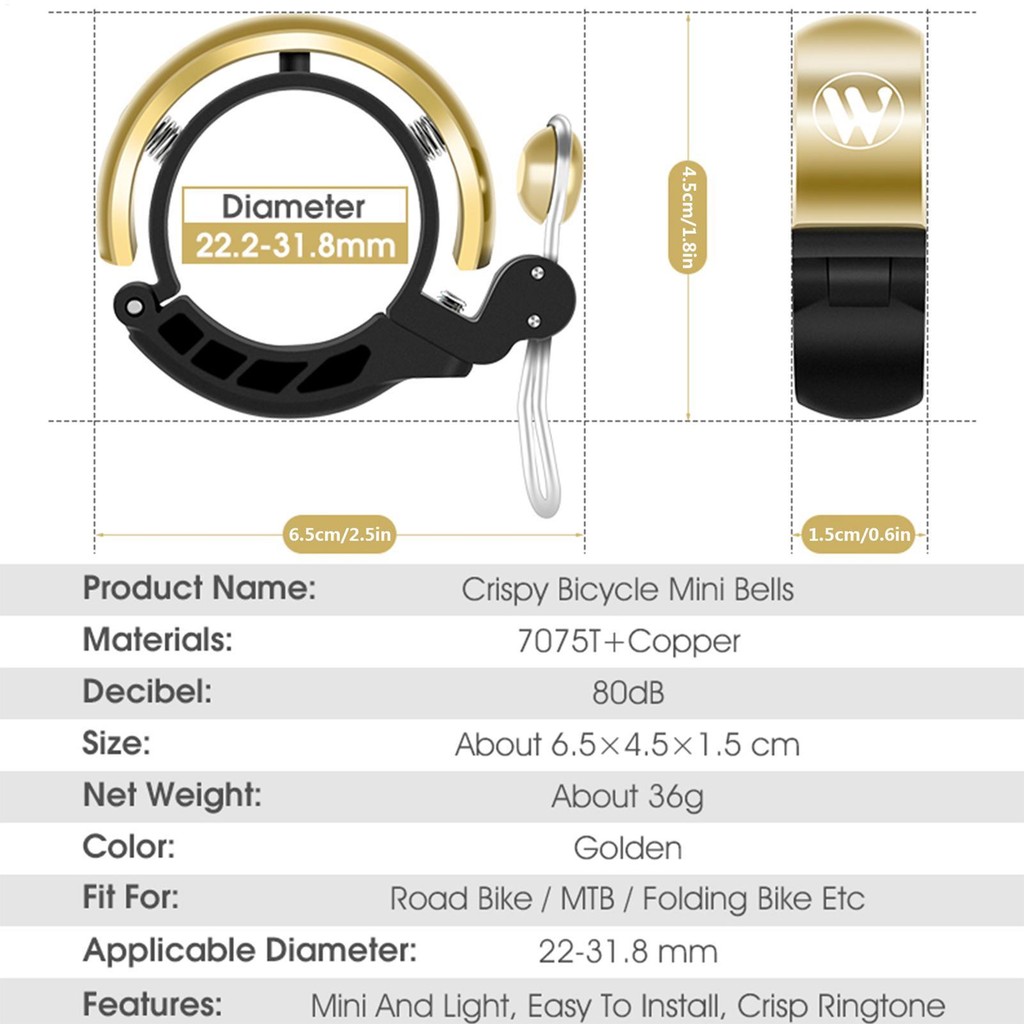 Bicycle Bell for Handlebars Bicycle Bell with Nice Clear ToneCycling Accessories Bicycle Horn for Adult Folding kouvn