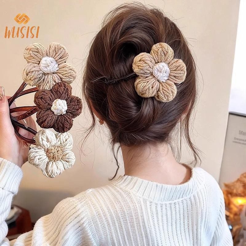 [WUSISI] Kẹp tóc hoa sang trọng cỡ lớn cổ điển cho bé gái Tóc đuôi ngựa thanh lịch Vuốt tóc mỏ vịt Kẹp mũ đội đầu bé gái Quà tặng MỚI