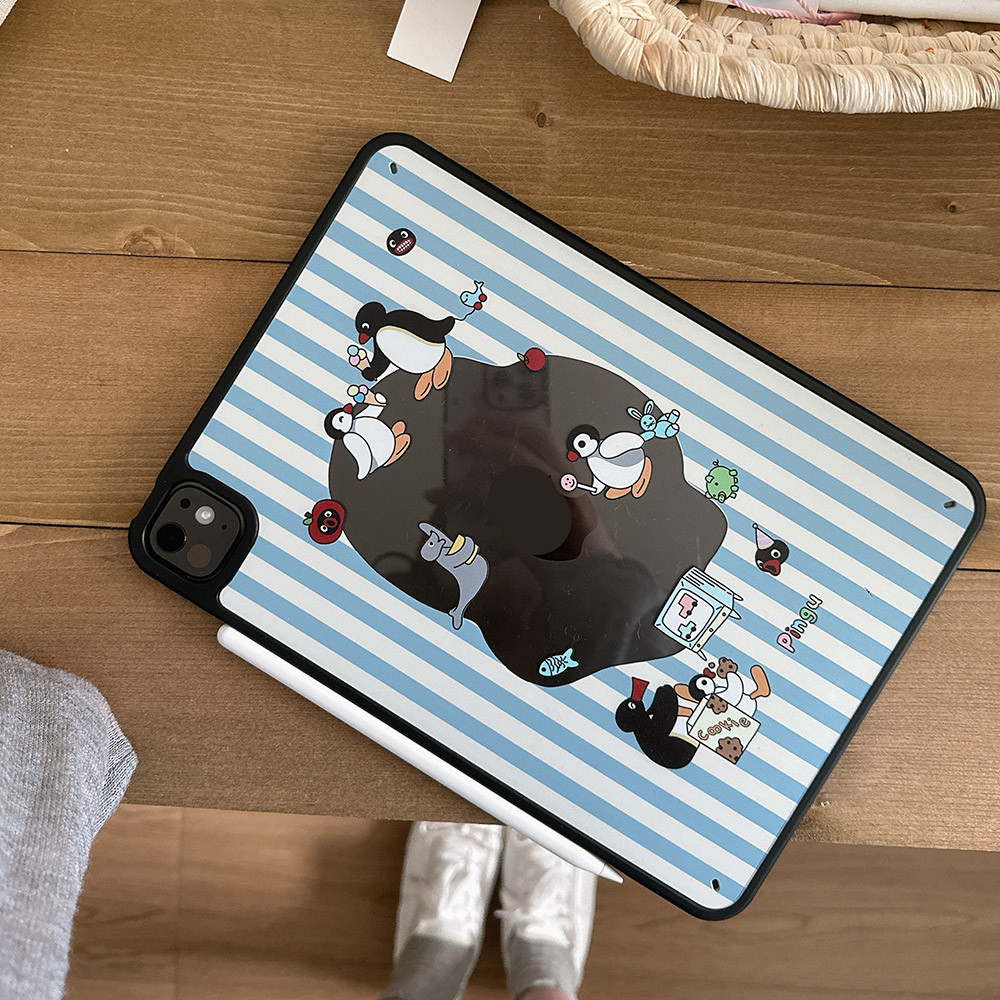 Vỏ Acrylic Cứng Chơi Chim Cánh Cụt Cho Mini6 Mini7 A17Pro IPad 5 6 7 8 9 10 11 A16 Air 2 3 4 5 6 Air 11 M2 Pro10.5 10.2 "Pro11 2018 2020 2021 2022 M4 Pro13 2024 2025
