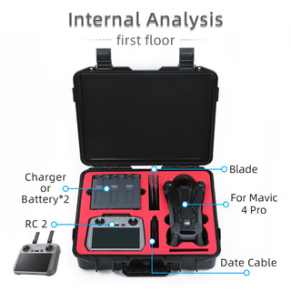 Dành Cho Mavic 4 Pro Hộp Chống Cháy Nổ Vali Mavic 4pro Với Màn Hình Điều Khiển Từ Xa RC2 Hộp Bảo Quản Để Sạc Butler Drone Phụ Kiện Túi Bảo Quản