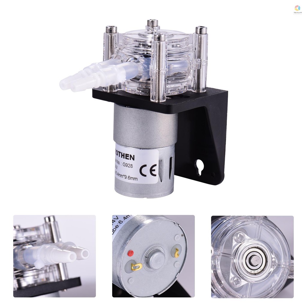 Máy bơm nhu động GROTHEN DC 24V có ống silicon Máy bơm chất lỏng nước lưu lượng cao Máy bơm chân không định lượng tự mồi Chống ăn mòn Lưu lượng có thể điều chỉnh cho các phân tích hóa học phòng thí nghiệm bể cá DIY
