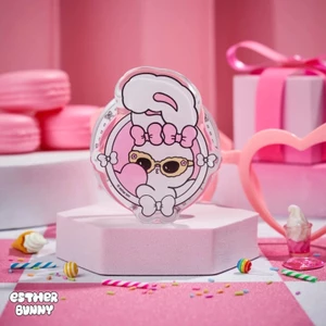 Hàn Quốc Dễ Thương Esther Bunny Paw Socket Magsafe Giá Đỡ Điện Thoại Từ Tính Cho IPhone 16 Pro Max Có Thể Gập Lại Ring Grip Co Giãn Để Bàn Đứng