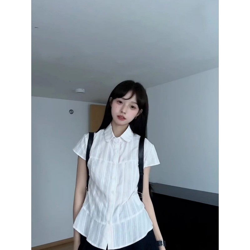 SUXI Áo sơ mi ngắn tay đơn giản giản dành cho nữ mùa hè mới 250620
