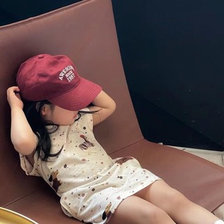 Váy thun ngắn tay bé gái cotton in họa tiết dễ thương, váy trẻ em vừa và nhỏ