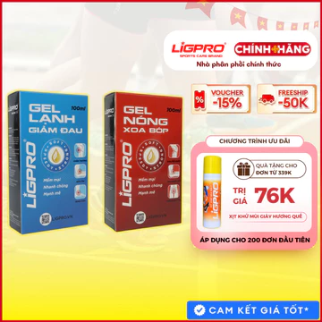 Combo giảm đau Gel nóng Gel lạnh LIGPRO 100ml Gel xoa bóp từ thảo dược thiên nhiên