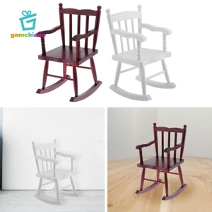 Gamchiano Tỉ Lệ 1: 6 Nhà Búp Bê Bập bênh Ghế Thu Nhỏ Phòng Ngủ Cảnh Đồ Chơi Mini Thủ Công Nhà Búp Bê Nội Thất Đồ Dùng Cho Phụ Kiện Diorama