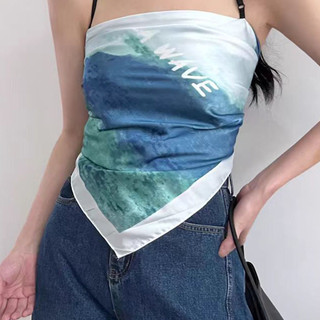 Mùa Hè Phong Cách Mới Ống Top Khăn Nữ Cao Cấp Retro In Hình Camisole Đi Biển Phong Cách Kỳ Nghỉ Cay Cô Gái Áo Vest Nhỏ Đa Năng