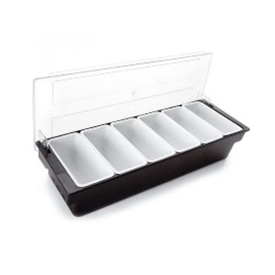 Khay Topping 6 Ngăn Bằng Nhựa Bền Sạch, Tiện Lợi - Giải Pháp Cho Quầy Bar Chuyên Nghiệp