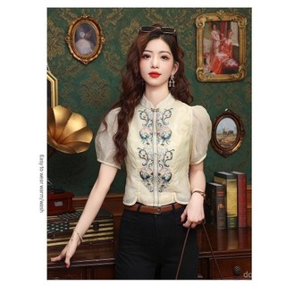 Châu Á lấy cảm hứng từ trang phục cho phụ nữ barong áo hiện đại filipiniana hàng đầu giản dị đồng bằng dây giày thêu voan Bolero áo cánh