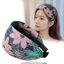 Băng đô rộng BORAGETE, Băng đô ren chống trượt hoa, Băng đô lông rộng thời trang có răng đơn giản hàng ngày