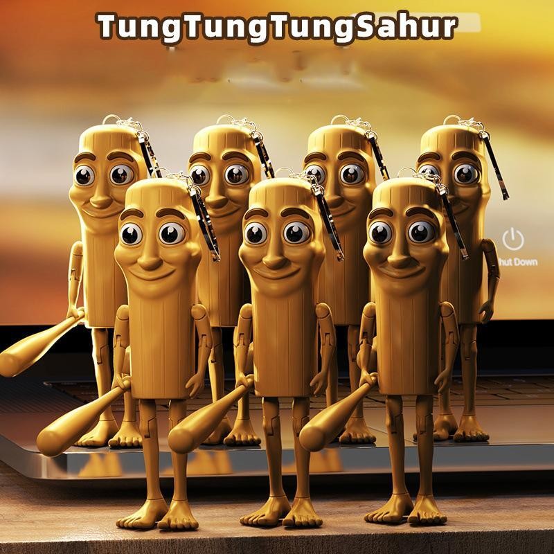 Tung Tung Tung Sahur 3D In Đồ Chơi Brainrot Từ Tung Tung Saur Di Chuyển Khớp Hành Động Hình