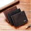 Ví ngắn nam công sở, bóp đựng thẻ túi đựng tiền xu gập ngang nhiều ngăng, ví trơn phong cách sang trọng