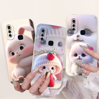 Vỏ Bảo Vệ Toàn Diện Cho Vivo V15 1819 / V15 Pro 1818 Vỏ Thiết Kế Mới Dễ Thương Trái Tim Tình Yêu Hoạt Hình Thỏ Mềm Kẹo Silicon