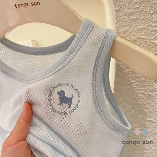 Áo lưới thoáng khí Áo vest trẻ em mùa hè hàng đầu bé trai bé gái mát mẻ rỗng Cotton thể thao thông thường Áo vest không tay