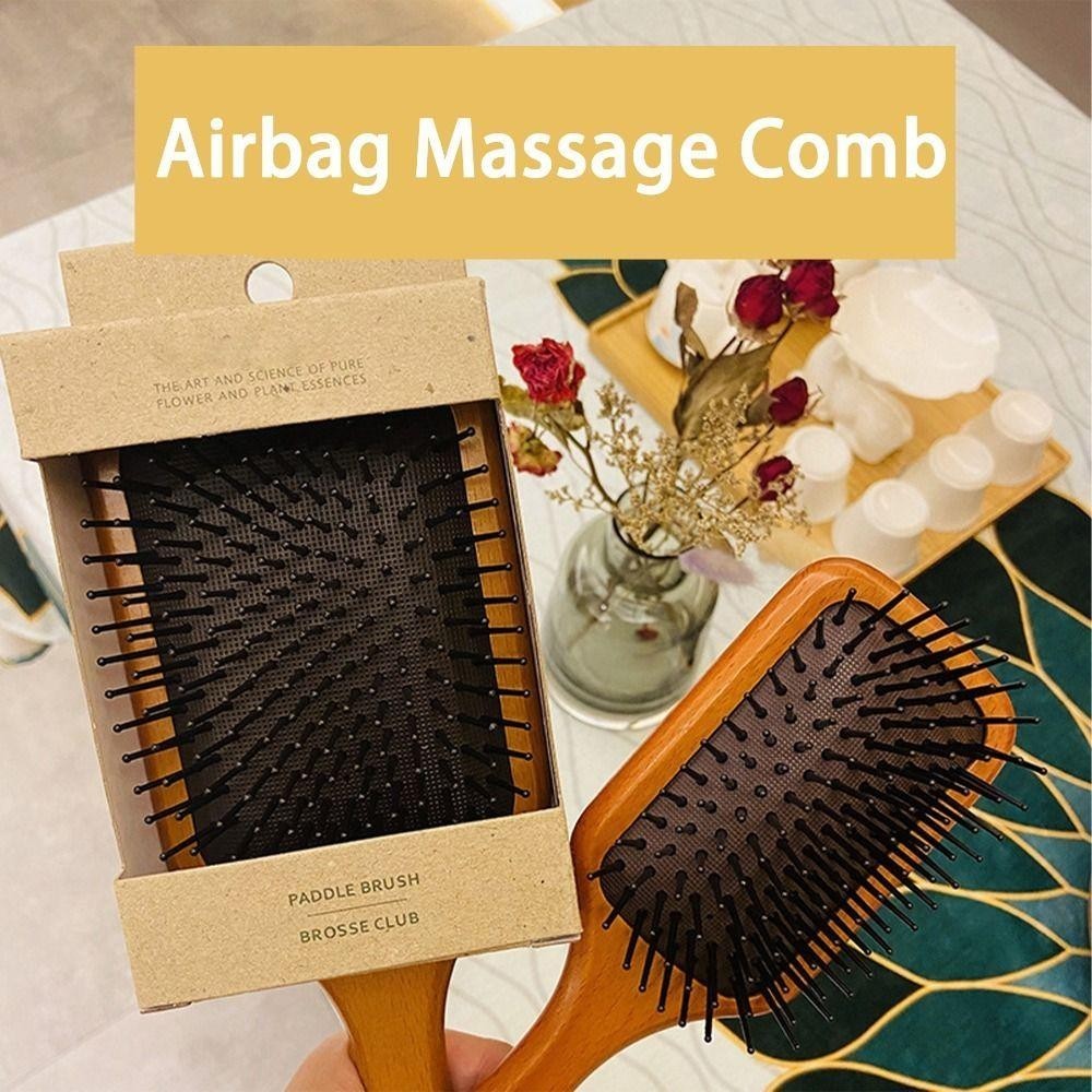 NEXTPH Túi Khí Massage Lược, Chăm Sóc Tóc Mái Chèo Đệm Tre Lược, Rụng Tóc Đệm Không Khí Lược Gỗ Chăm Sóc Tóc Da Đầu