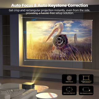 Máy chiếu Netflix Goojodoq 1080P 4K Full HD 700ANSI với màn hình lớn 300 inch HDR10+ Bluetooth 5.0
